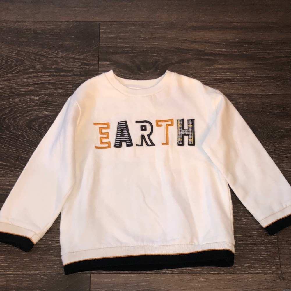 Mayoral White and Black Sweatshirt with Earth Motif